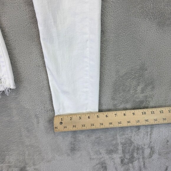 AGOLDE Jeans Womens 25 White High Rise Skinny Raw Hem Stretch Ankle A018 B-1013 - Picture 7 of 12